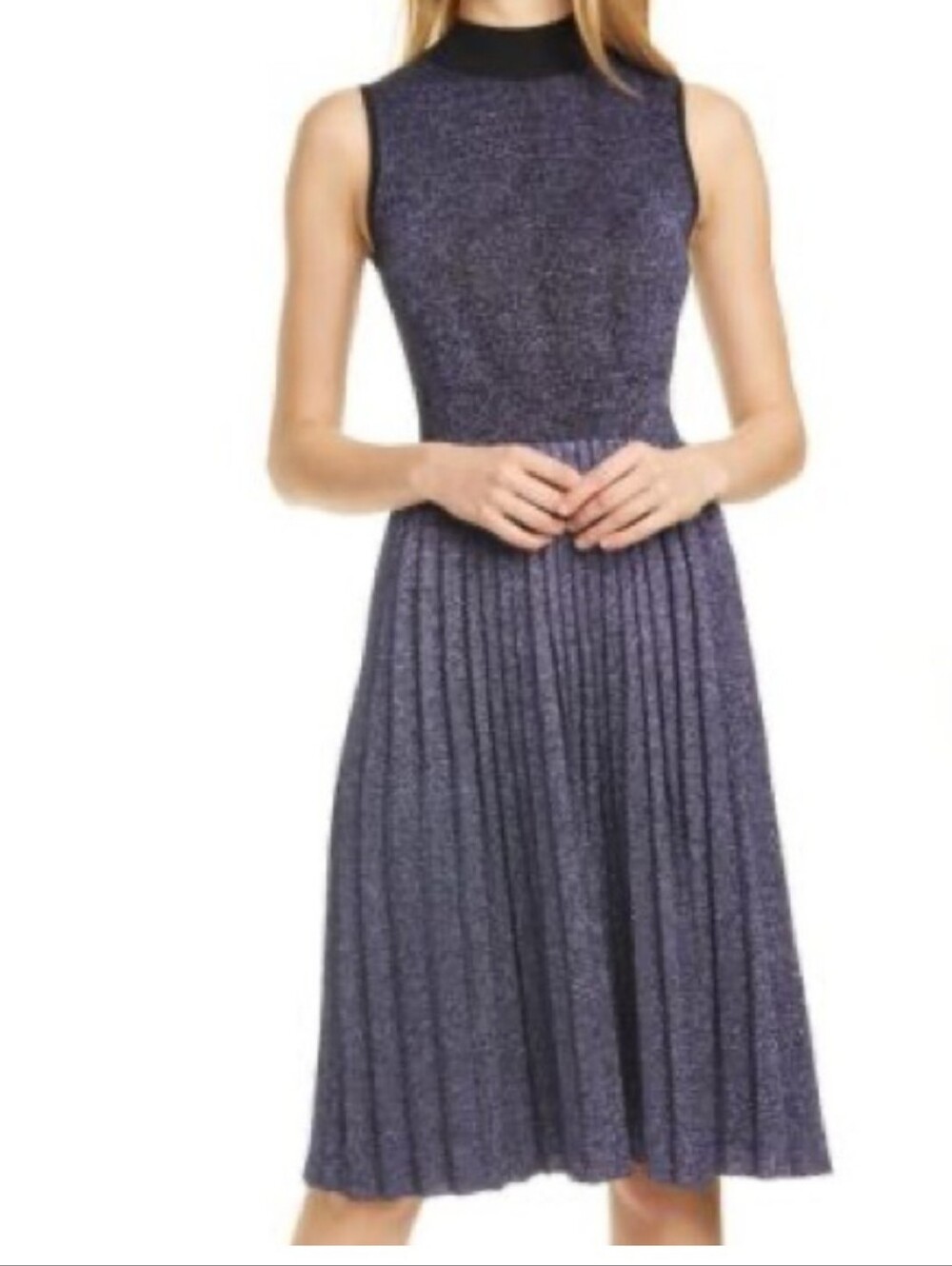 Kate Spade Metallic Pleated Sweater Dress Size XXS